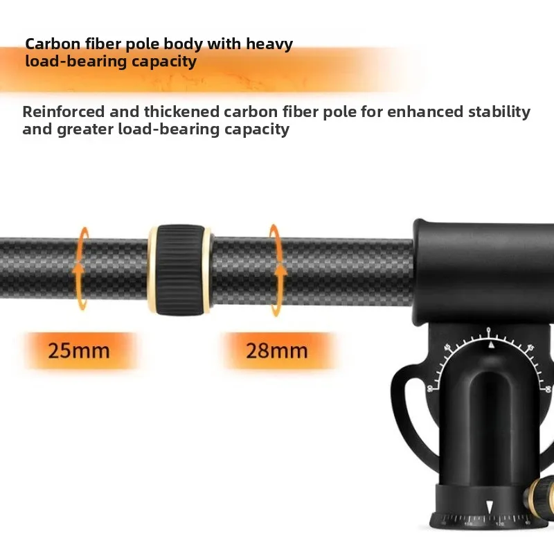 Tripod overhead pole SLR camera mobile phone food video vertical shooting live camera light rocker arm crossbar bracket