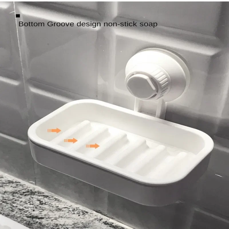 Soap Box Drain Holder with Suction Cup Soap Dish Tray for Bathroom Accessories Soap Container Draining Water