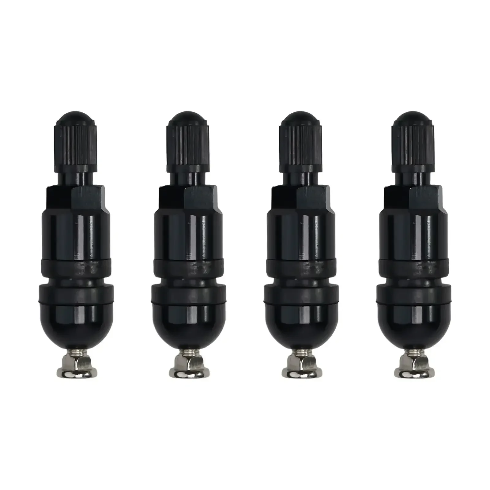 4pcs  TPMS Tire Pressure Sensor Valve Stem Repair Kit  For BMW 5 Series Black  High Quality Tire Pressure Monitor Durable