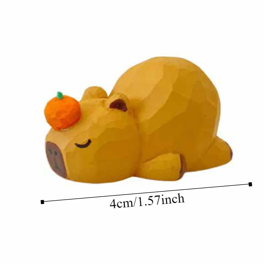 Keychain Carving Capybara Ornament Crafts Figure Capybara Animals Ornament Small Cartoon Simulation Capybara Model Children Toys