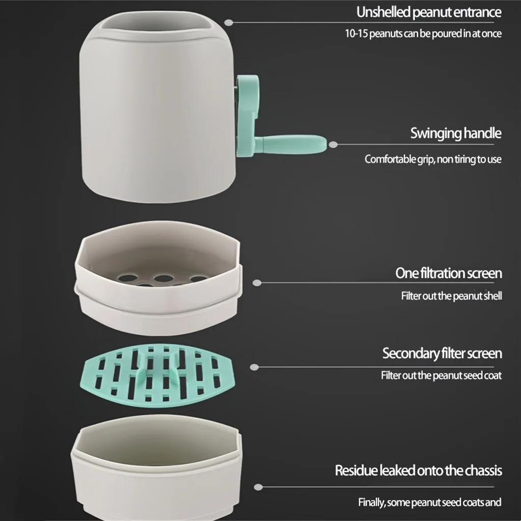 مقشر الفول السوداني الأوتوماتيكي سهل التنظيف - مفرقع الجوز بدون جهد للاستخدام المنزلي والمطاعم، درجة الطعام، آلة إزالة القصف