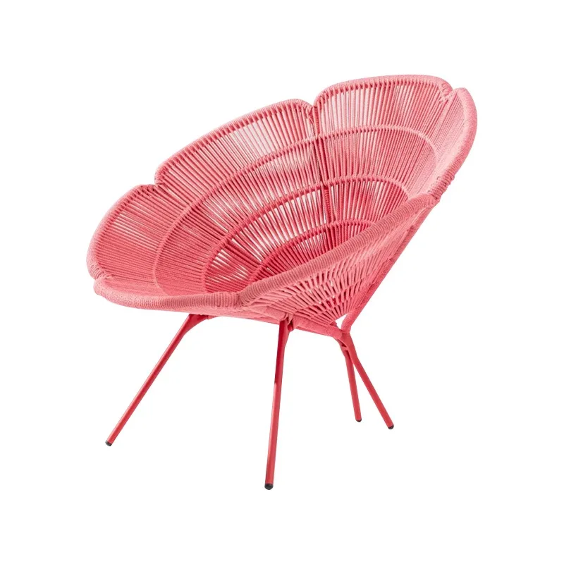 Outdoor rattan sofa leisure chair creative petal lotus bed hotel villa garden courtyard rattan chair
