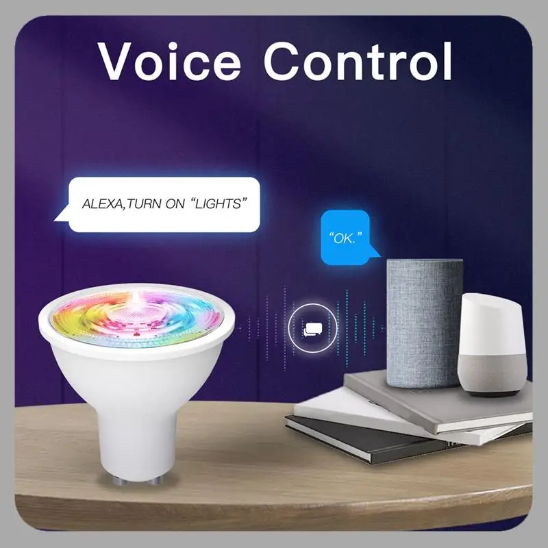

A46U Tuya GU10 WIFI Smart Life APP Управление лампами с регулируемой яркостью Лампочки для Alexa/Google Voice