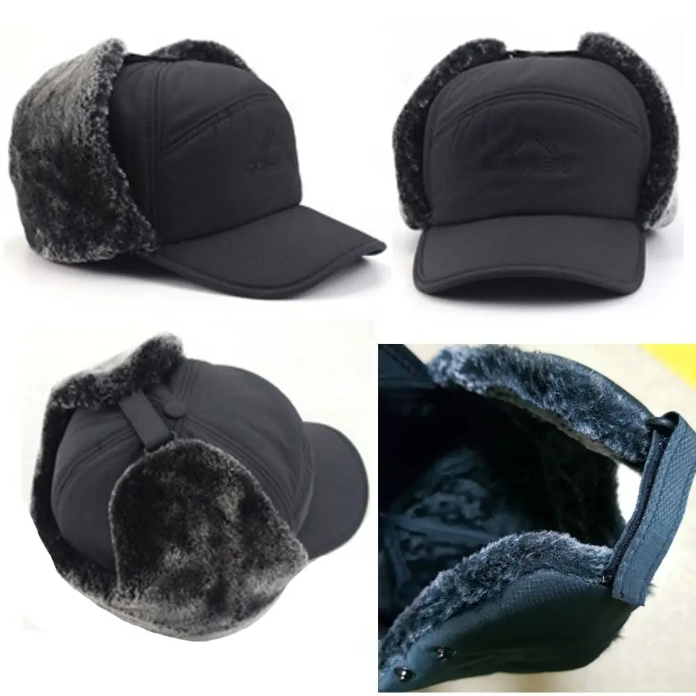 High Quality Windproof Winter Hats With Earflap Mask Winter Ski Thick Balaclava Cotton Ear Protection Warm Snow Cap Outdoors