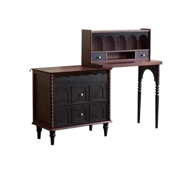 

Solid wood Ruth dresser integrated antique American storage cabinet makeup table retractable dresser