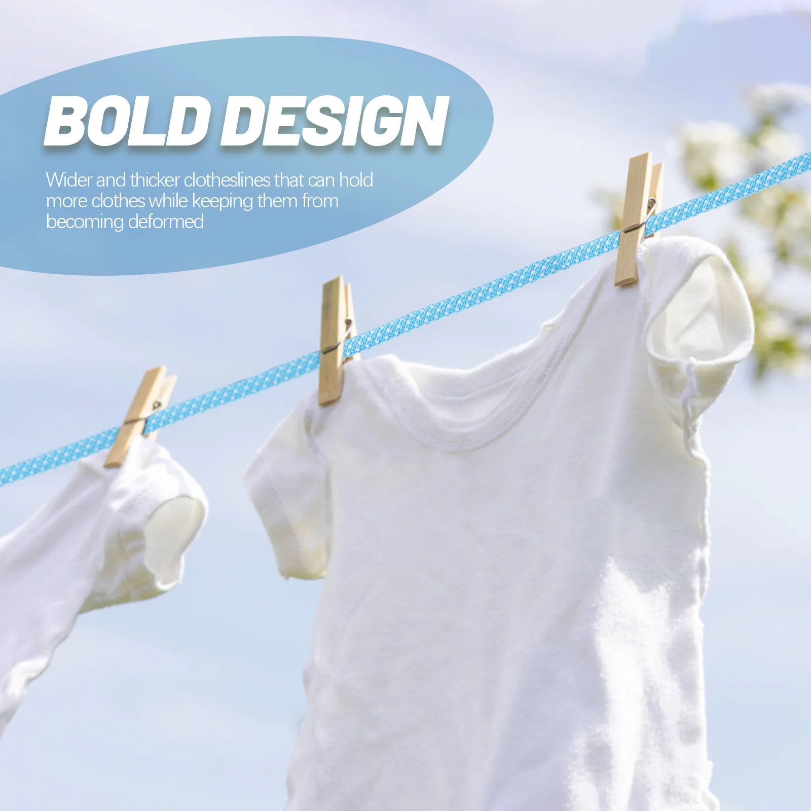 

Windproof Clothes Drying Rope for Outdoor Camping Portable Travel Clothesline Heavy Duty Non-Slip Utility Rope for Home Laundry