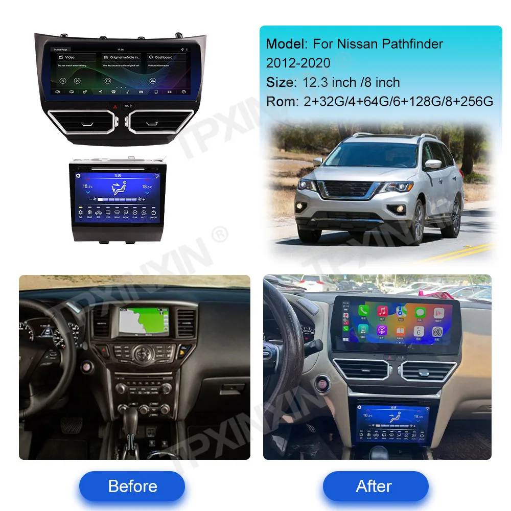 For Nissan Pathfinder 2012 - 2020 Android Car Radio 2Din Stereo Receiver Autoradio Multimedia Player GPS Navi Head Unit Screen