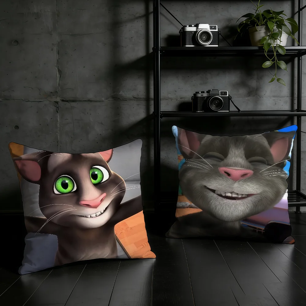 Game T-Talking Tom Funny cushion cover Birthday Anniversary Gifts Double Sided Printed Zipper Cushion Cover Soft Skin Bedding