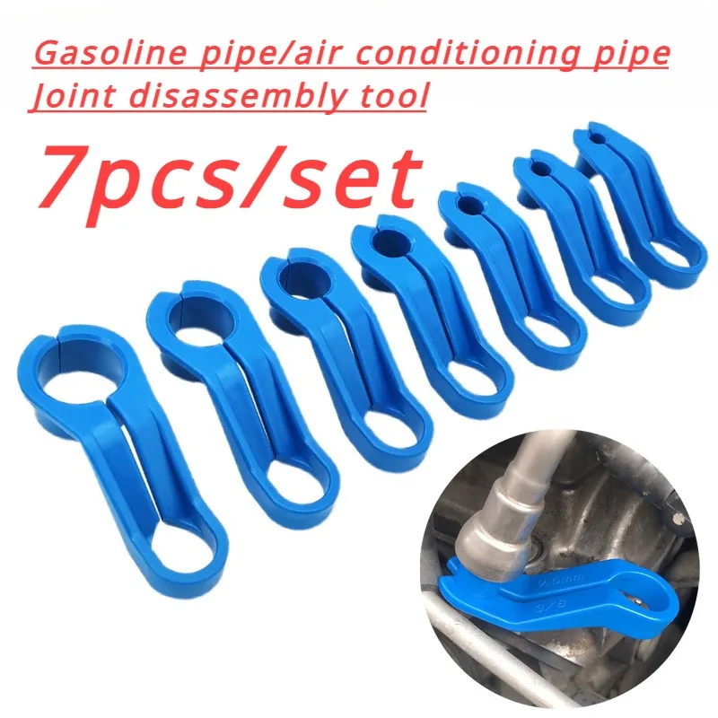 7pcs Car Fuel Line Removal Repair Tools Plastic Pipe Joint AC Lines Angled Disconnect Mixed Size Portable Auto Accessories