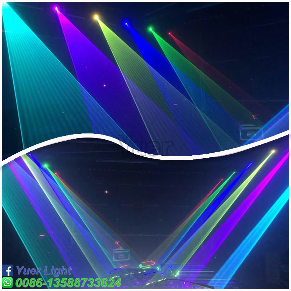 YUER 10W full color laser light 30Kpps DMX512 For DJ Disco Stage Wedding Music Party Concert Stadium Scanning Laser Projector