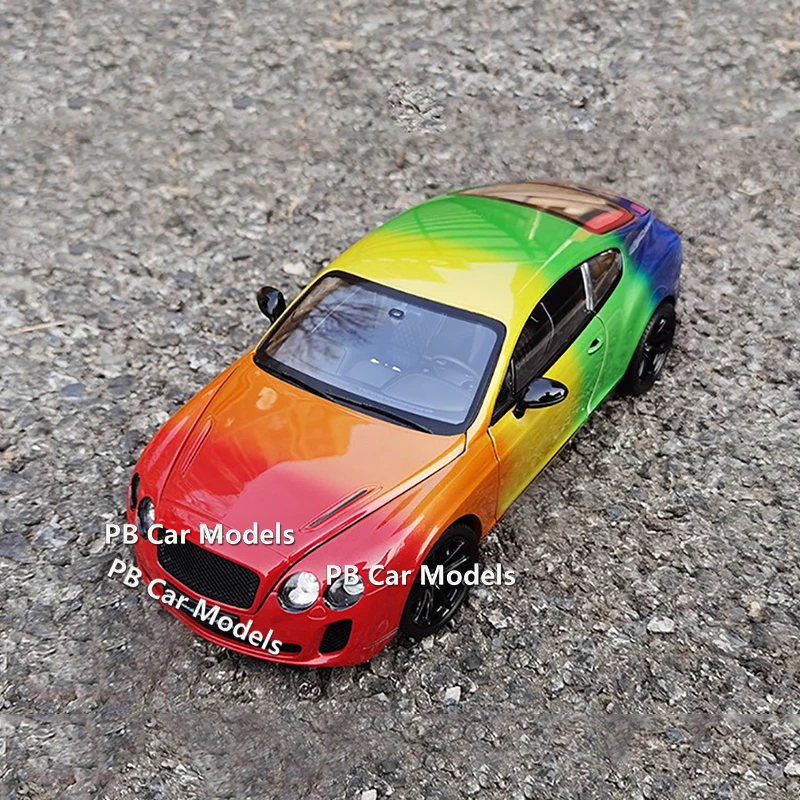 

WELLY 1:18 Continental GT Rainbow Theme Painting Version Alloy Full Open Car Model Metal Car Model