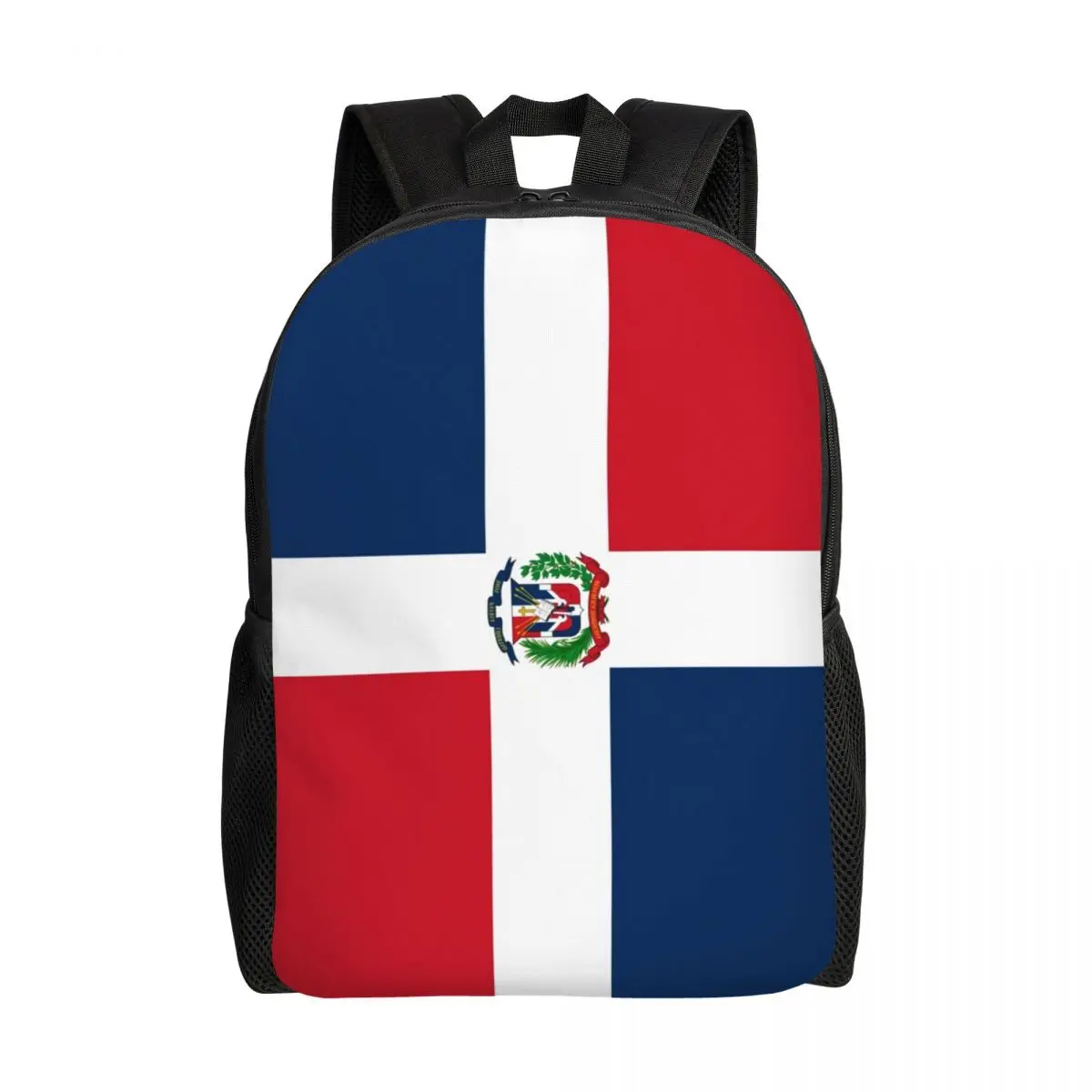 

Custom Dominican Republic Flag Laptop Backpack Men Women Basic Bookbag for School College Student Bags