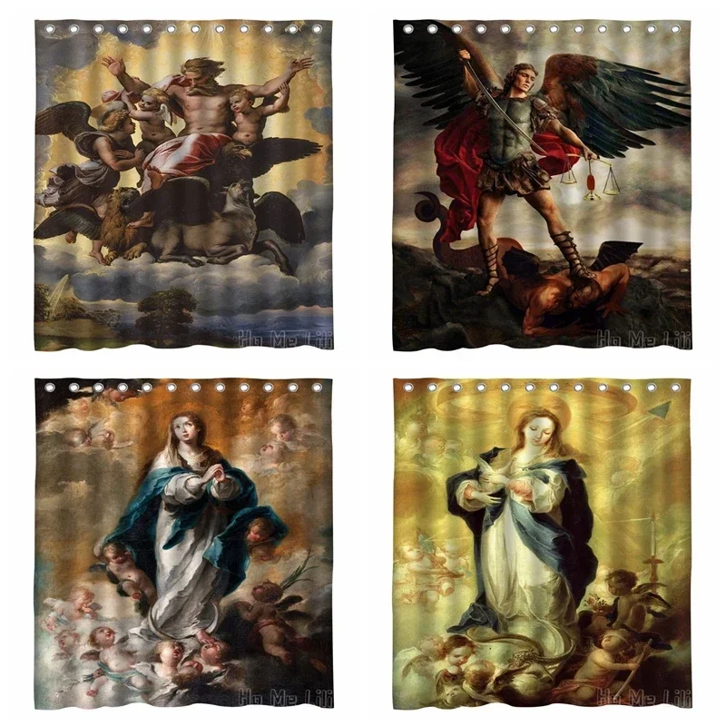 Western Mythology Renaissance The Virgin Angel Of God In  Middle Ages Shower Curtain By Ho Me Lili Bathroom Decor