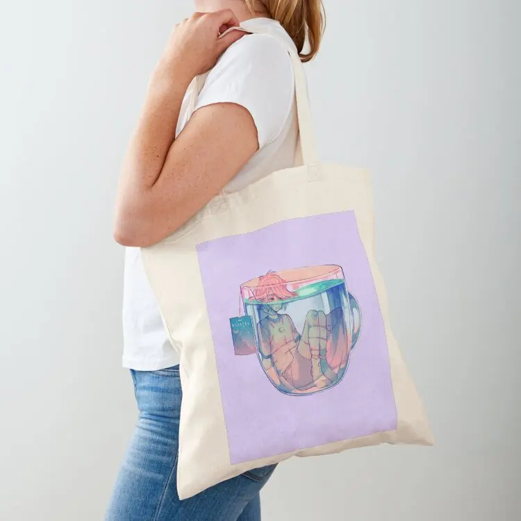 

Blue Tea Tote Bag shopper bag women Women's handbag Reusable bags woman shopping bag