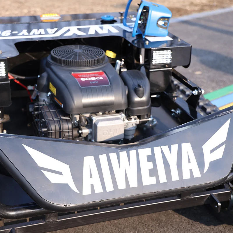 Customized Tank Type Remote Control Lawn Mower Robot 900mm Cutting Width High Power with Free Blade Kit