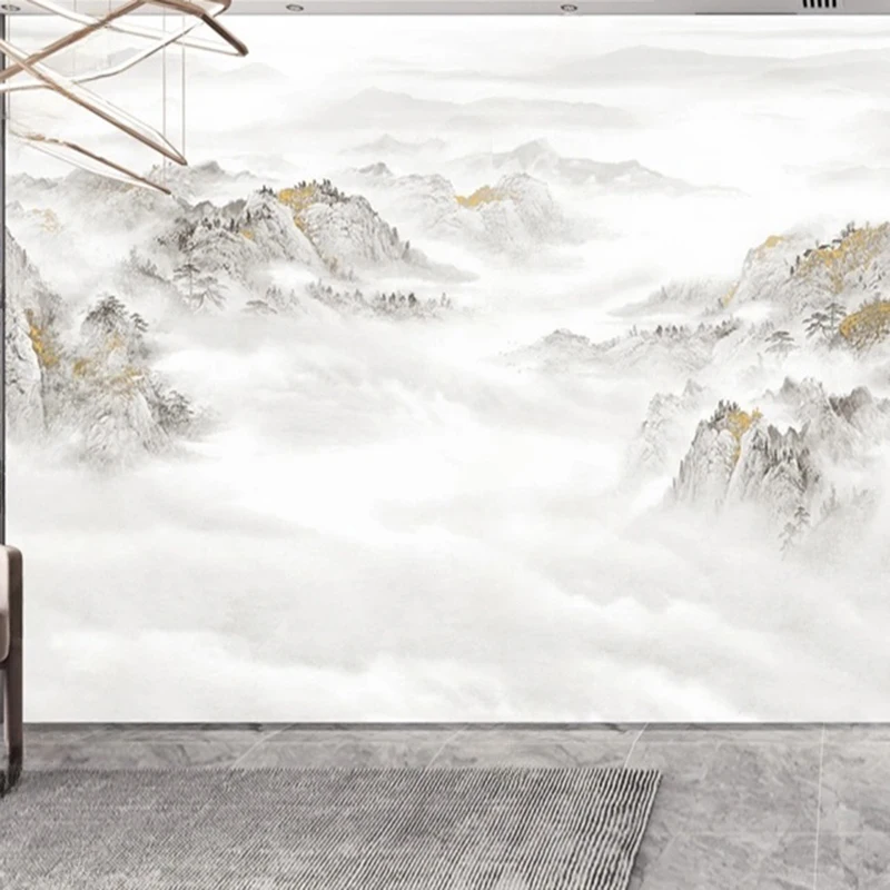 Custom Chinese Style Landscape Mountain Murals Wall Coverings for Hotel Living Room Office Home Decor Interior Wall Design 3D