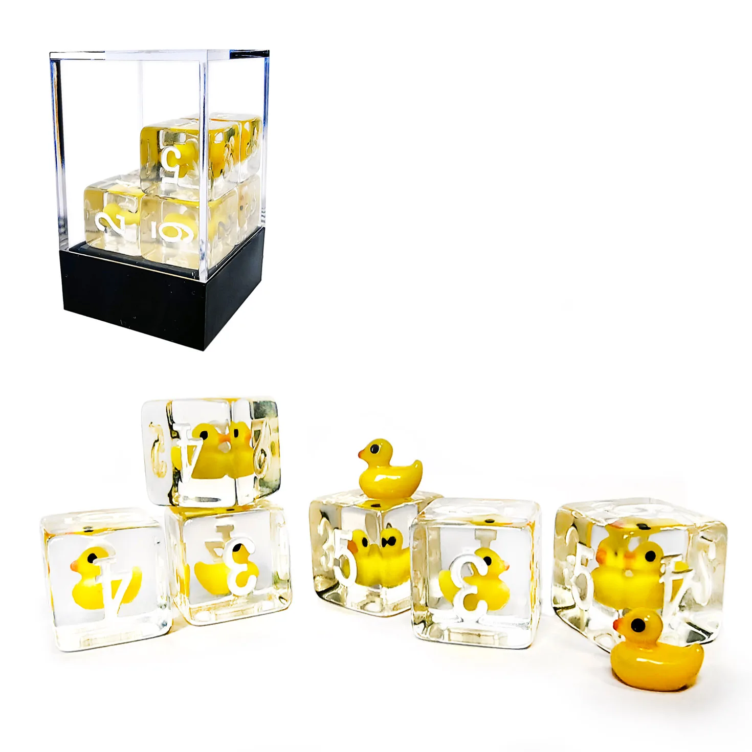 Set di 6 dadi Bescon Yellow Duck 16MM 6 lati, Set di 6 pezzi di anatra gialla D6