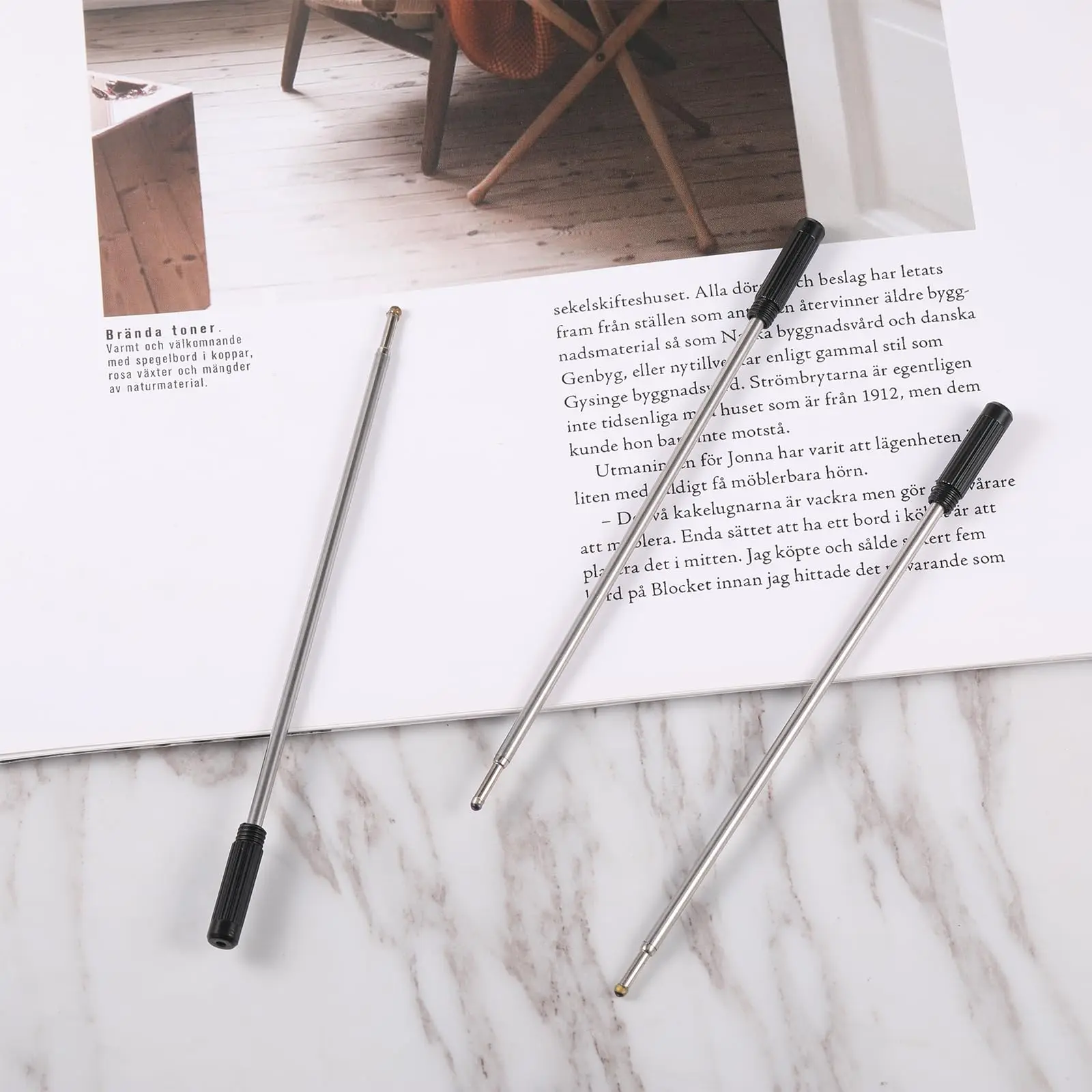 10pack/lot Metal Ballpoint Pen Refills Strong And Eco-friendly Non-deformable Replacement Metal Made