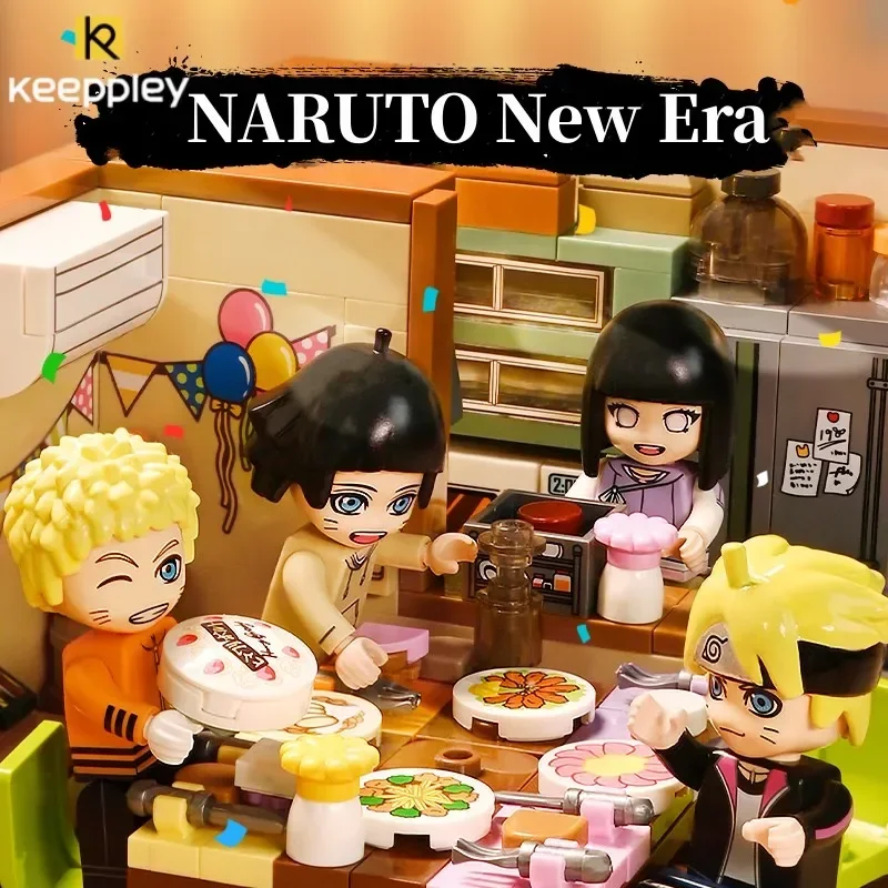 Keeppley Naruto Anime Surrounding Building Blocks Himawari Uzumaki's Birthday Assembly Model Children's Toy Birthday Gift