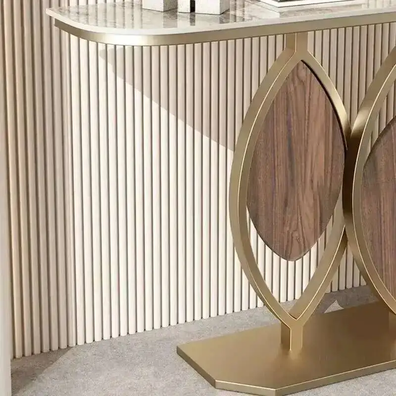 Hallway Console Luxury Tables Entrance Slate Creative Table for Italian Living Room Furniture Wall Semi-circular Porch Cabinet L