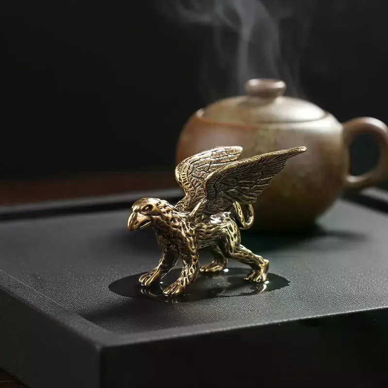 Vintage Pure Copper Mini Dragon & Mythical Creature Figurine Desktop Decor Collection
