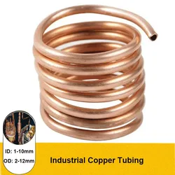 Bobina de tubo de cobre blando de 1M de alta calidad OD 2/3/4/5/6/8/10/12mm 99.9% cobre puro tubo de alambre aire acondicionado refrigeración manualidades DIY