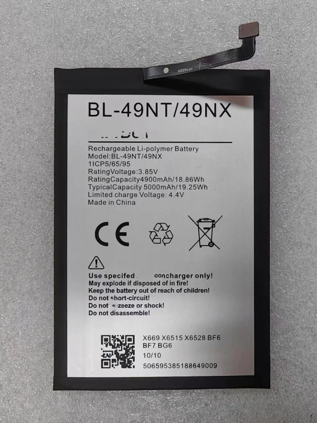 new original for newbeln BL-49NT/49FX   BL-49NT/49NX BL-49NT/49FX X668 X6690 X693 CG6CH6 KH7  battery