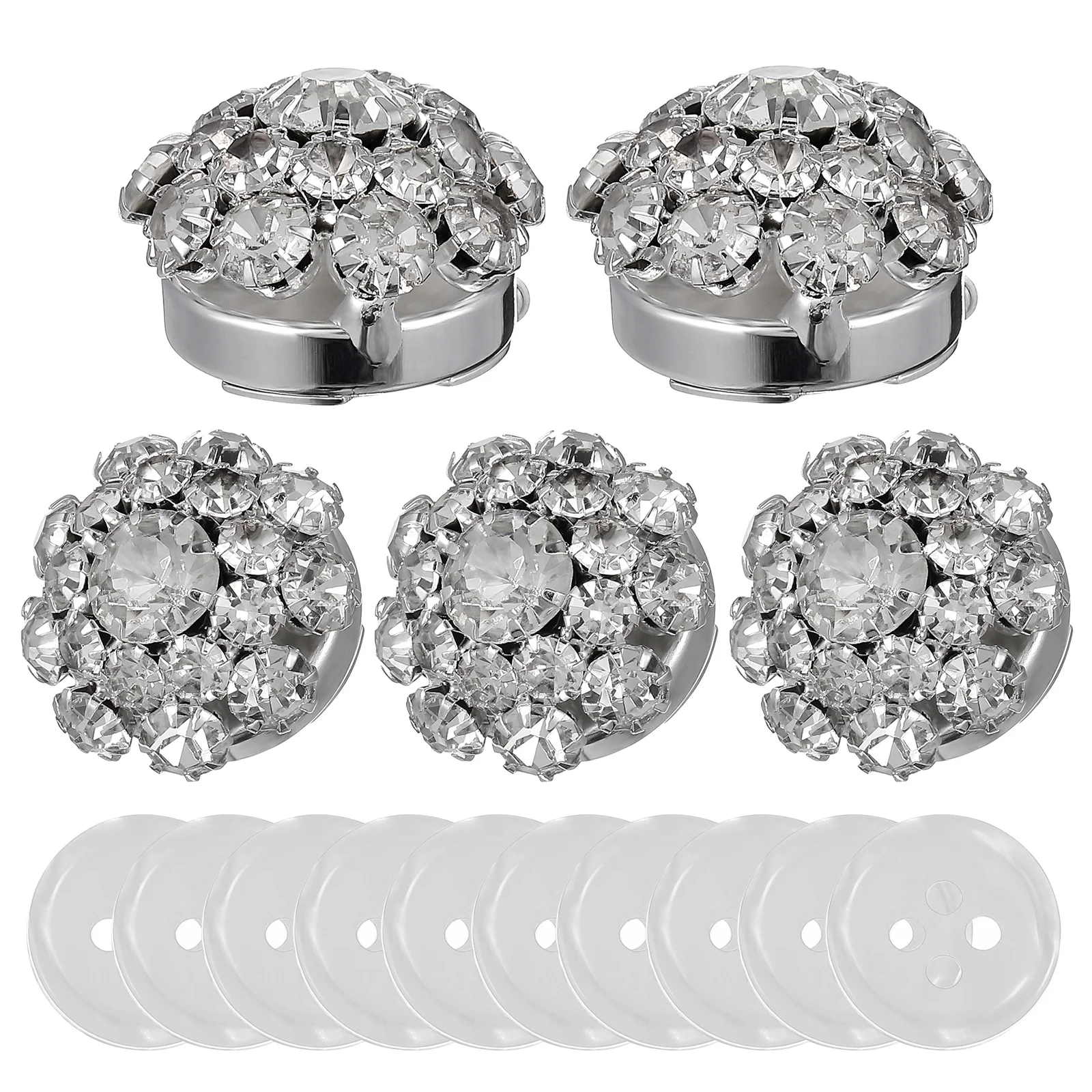 

1Set Rhinestone Flower Cufflinks Elegant Sparkling Tuxedo Buttons Wedding Party Formal Event Shirt Cuff Embellishment