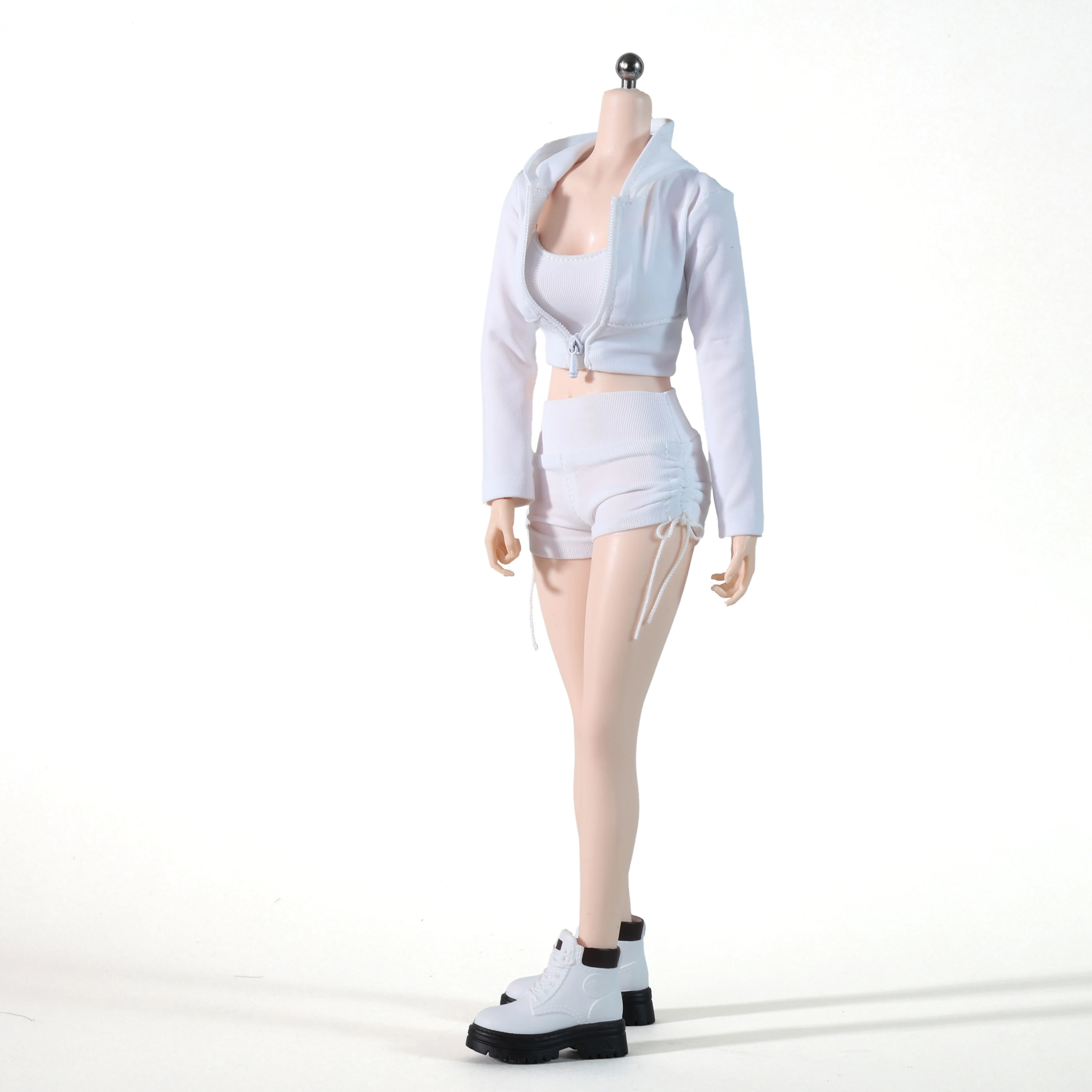 1/6 Scale Female Sportswear Short Top & Drawstring Shorts, Doll Clothes Outfit Accessory for 12 Inch Female Action Figure Bodies
