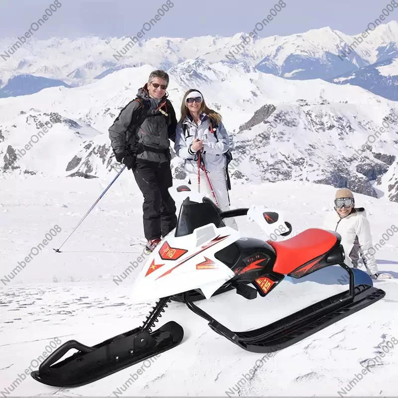 Children Snowmobile Sleigh Board Unpowered Double Thickened Skate Ice Car for Ski Resort Winter Outdoor Toy