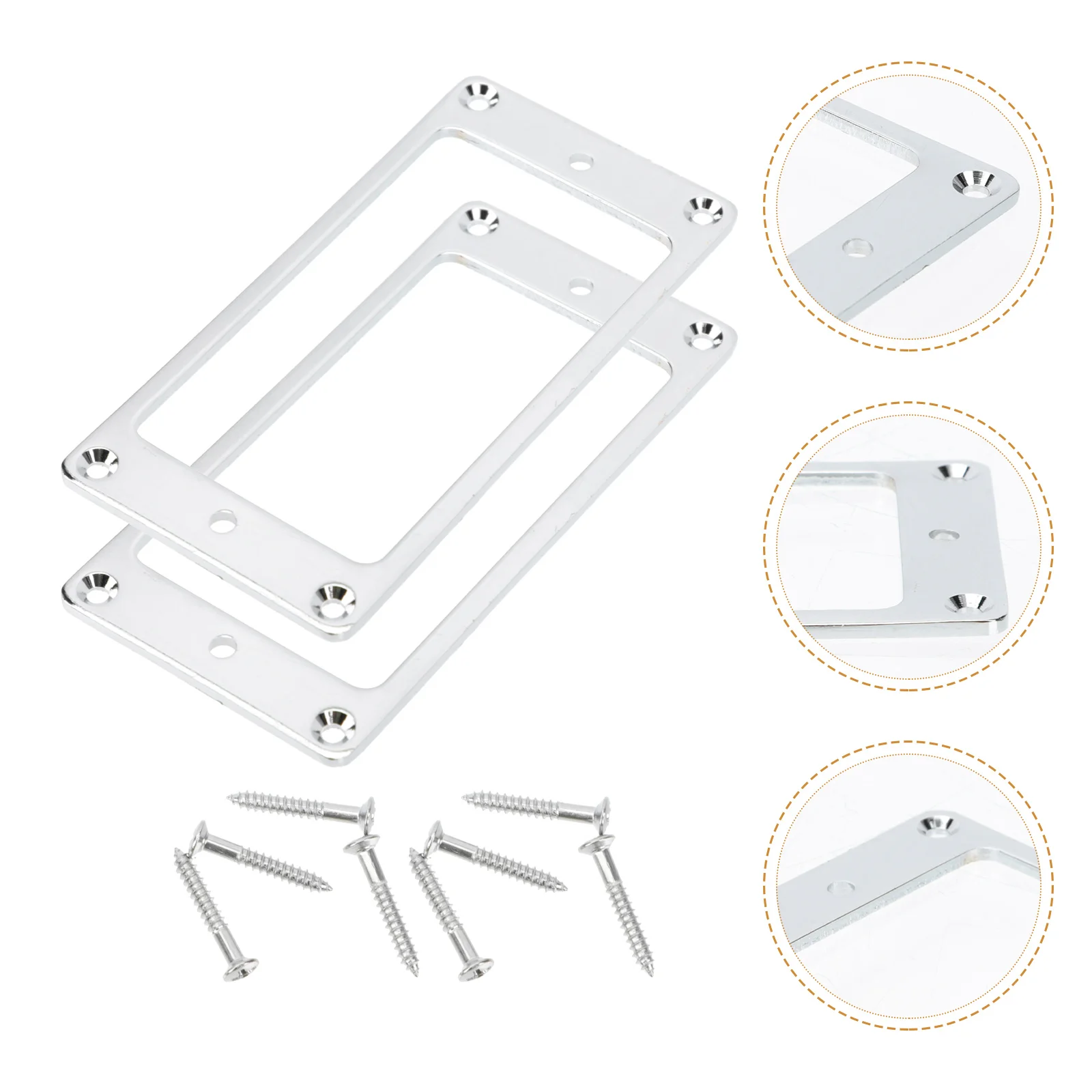 

1 set Aluminium Alloy Protection Durable Lightweight Guitar Parts Accessories Bottom Rings Portable Pickup Outer Rings Practical