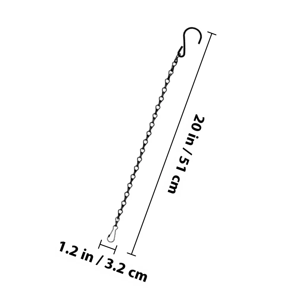 8 قطعة سلسلة معلقة لمغذيات الطيور المزارعون الفوانيس الثقيلة قابل للتعديل السنانير سلة للزهور سلسلة معلقة سوداء للتغذية