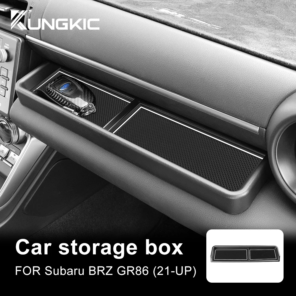 KUNGKIC For Subaru BRZ Toyota GR86 2021 2022 2023 2024 Co-Pilot Glove Box Storage Tidying Phone Organizer RHD LHD Accessories