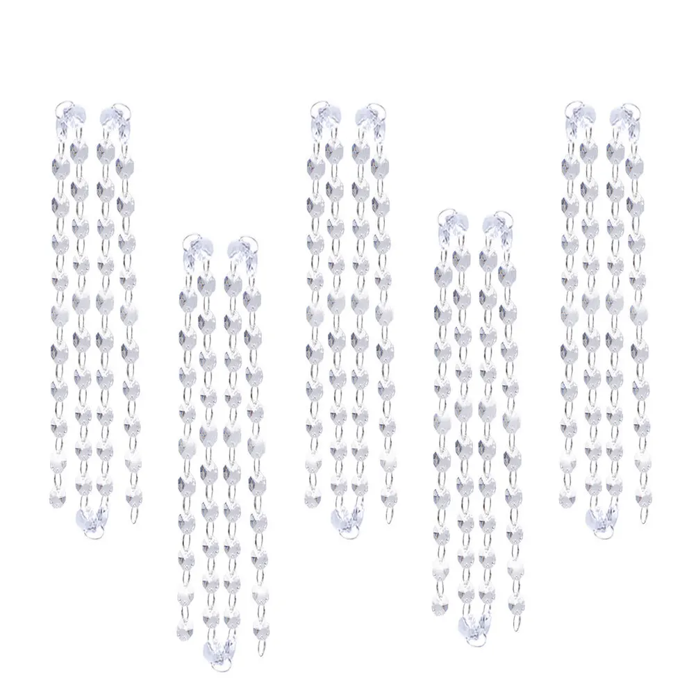 5 قطعة ستارة سلسلة الديكور كريستال واضح الخرز لامعة شرابة قلادة ل نافذة الباب معلقة لا تجميع المطلوبة للحزب #2