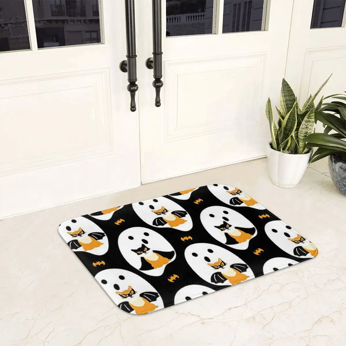 Halloween Shiba Inu Doormat Non-slip Super Absorbent Bath Mats Home Entrance Rugs Kitchen Living Room Carpet Hallway Footpad