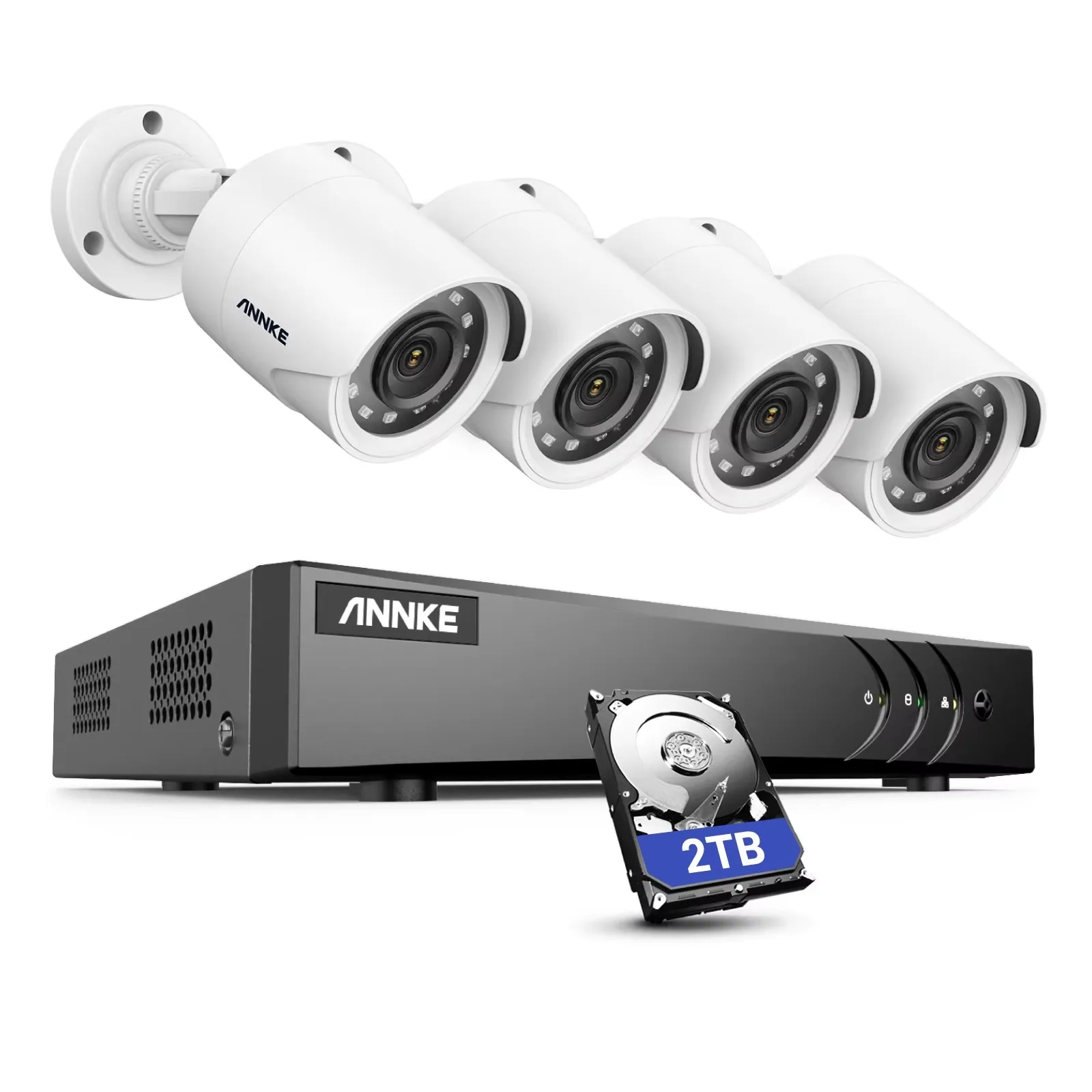 ANNKE C500 3K 5MP 4pcs Set For Home Surveillance PoE IP Security Camera Smart Detection Microphone SD Card Slot Network Camera