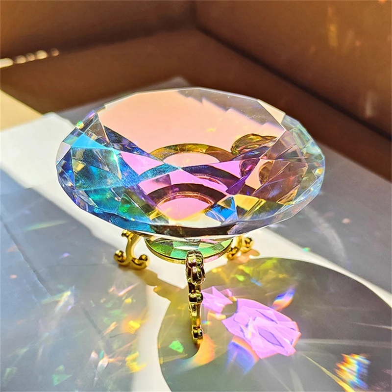 K9 Crystal Diamond Paperweight Decorative Rainbow Maker Prism Glass Diamonds Wedding Room Desktop Ornaments