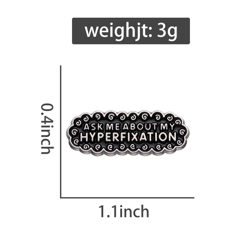 Спросите меня о моем гиперфикскете, эмалированные булавки на заказ, броши с аутизмом и СДВГ, значки на лацканах, ювелирные изделия в стиле панк, подарок для друзей