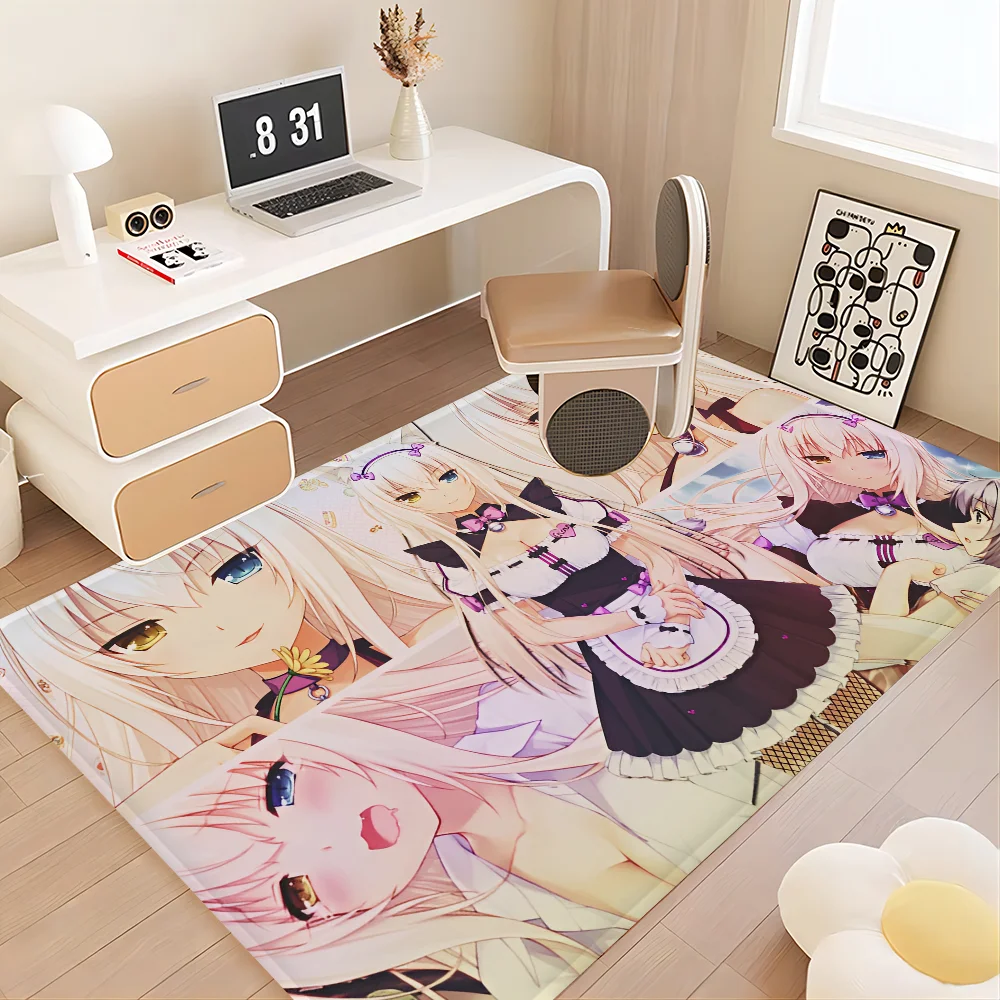 Nekopara Anime Floor Mat Floor Mat Non-Slip Laundry Room Mat Laundry Decor Balcony Child Living Room Household Carpets