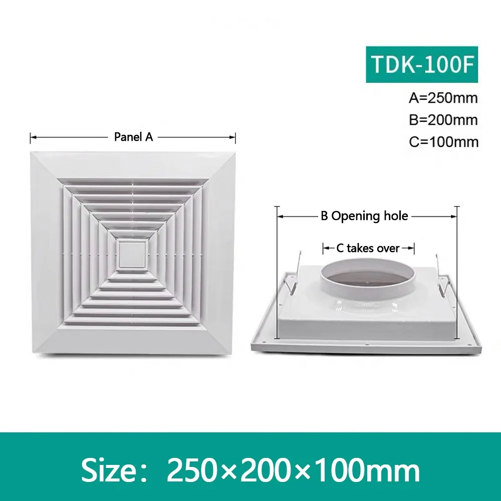 Useful Plastic Grille Air Outlet White Ventilator Cover Ceiling Vent Square Ventilation Hood Ventilation Systems