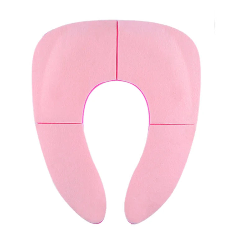 AS96-Folding Travel Toilet Seat For Toddlers - Portable & Secure Potty Training Seat, Non-Slip Suction Cups Pink 35 X 29Cm