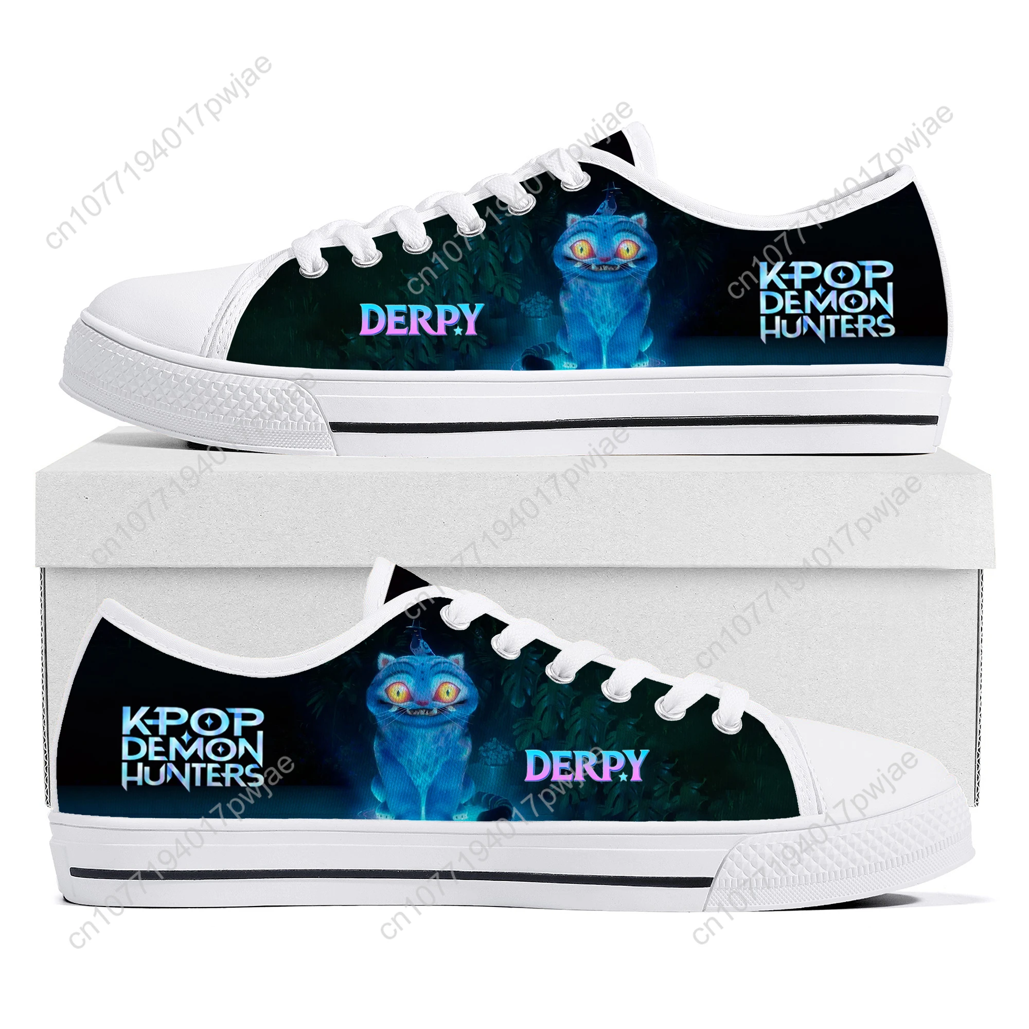 KPop Demon Hunters Derpy Tiger Low Top Lightweight Flat Sneakers Men Women Canvas Sneaker Casual Couple Hiking Lightweight Shoes