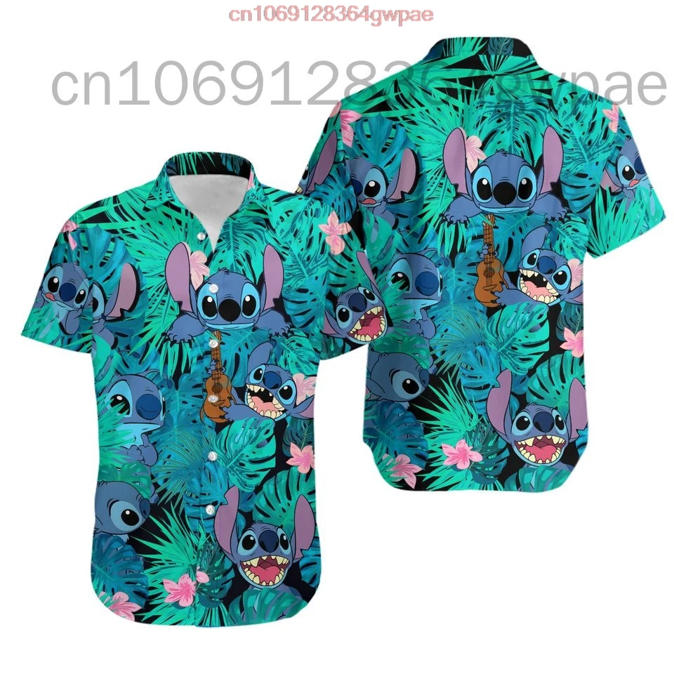 Disney Stitch Hawaiiaanse Shirts Zomer Mode Korte Mouw Shirts Mannen Vrouwen Casual Strand Shirts Disney Hawaiiaanse Shirts Feestkleding