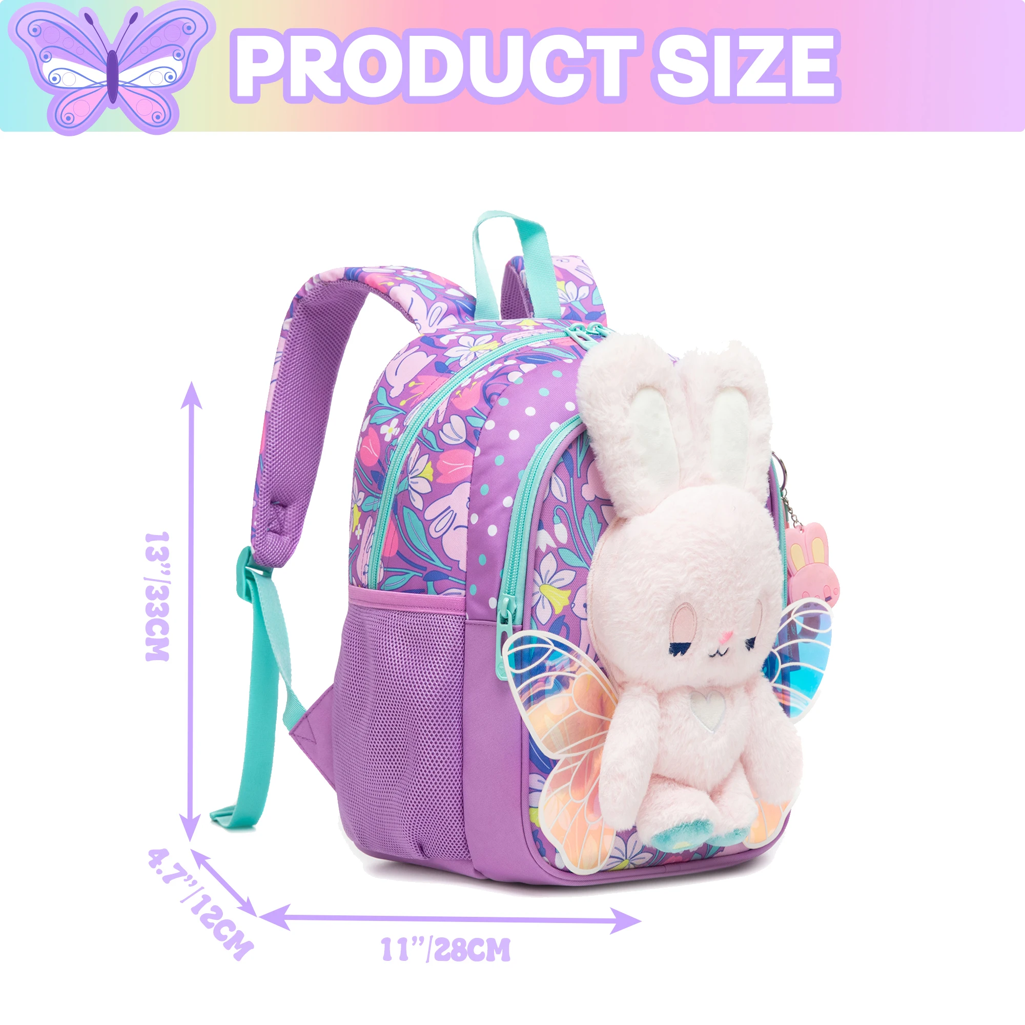 13 Inch Girls Backpack Sequins School Bag for Kindergarten & Primary School Students image 2