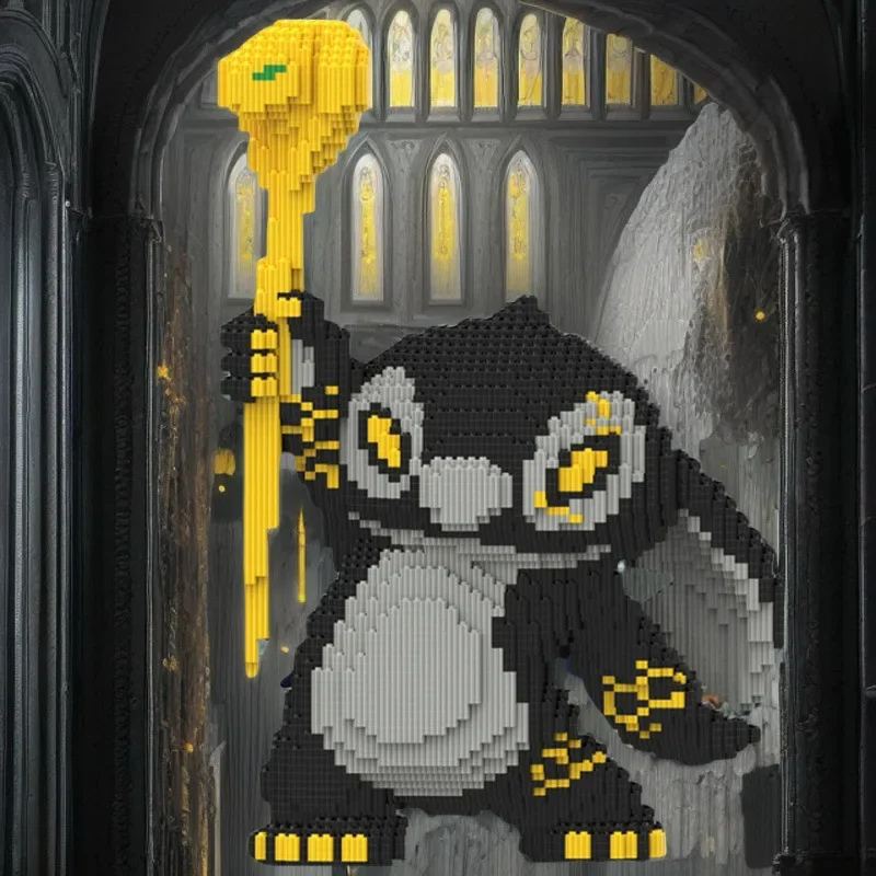 Bloc de construction de connexion de point noir Cool, Kawaii Lilo et Stitch Angel 3D, modèle de figurine à assembler, jouet en briques pour la décoration de la maison