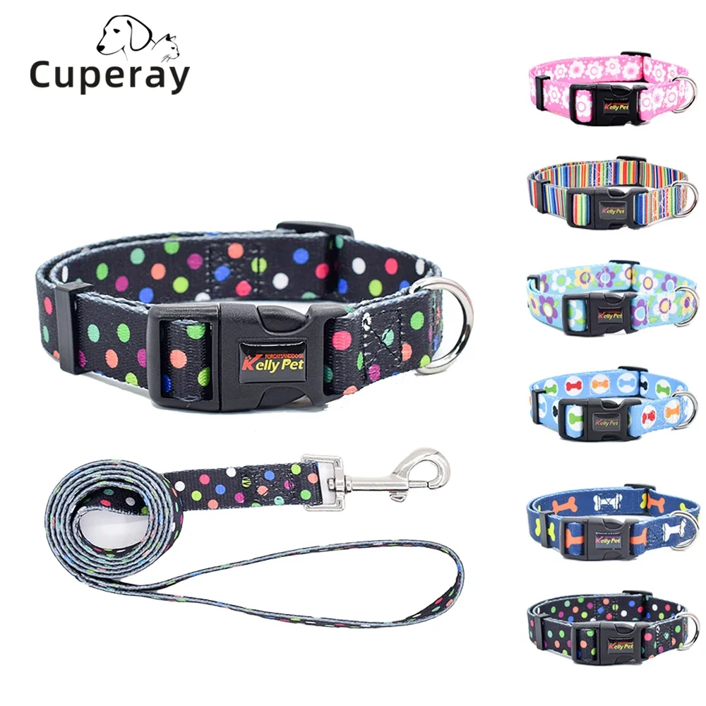 Adjustable Soft Dog Collar & Leash Set - Cute Floral Prints for Small To Medium Dogs & Cats, Perfect for Walking, Running