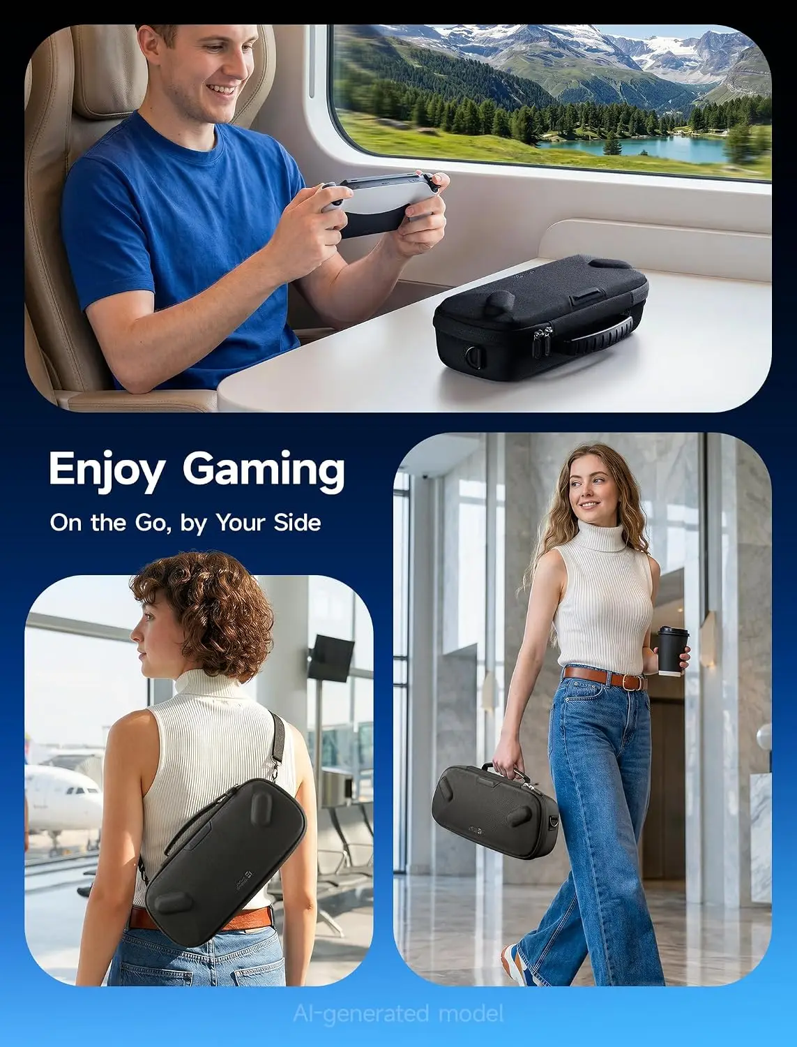 Case for PlayStation Portal, Portable Travel Dual-Layer Carrying Case, Built-in Cable Port, Hard Shell Protection for PS Portal