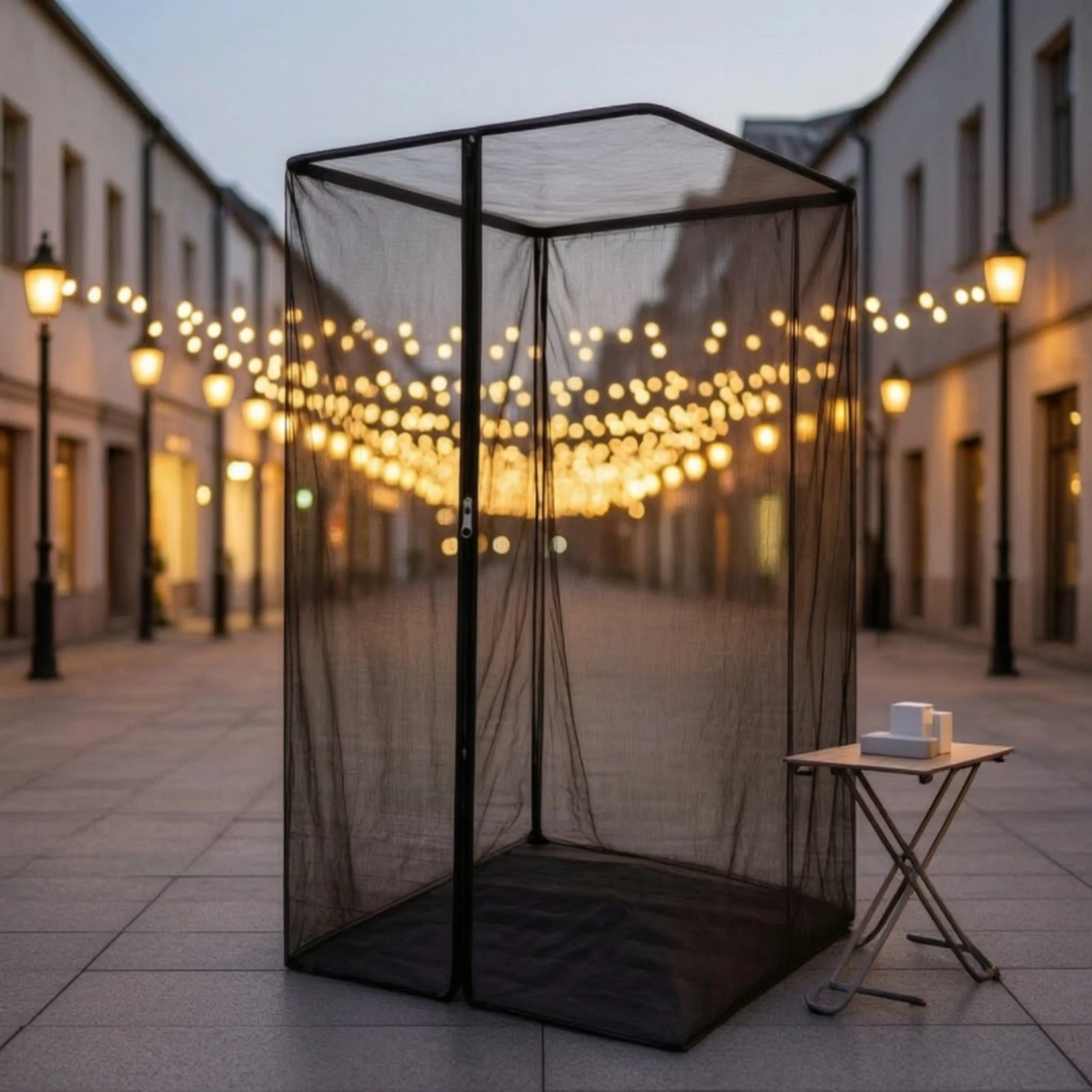 Fishing Shelter with Mesh Bug Proof Mesh Tent Bug Net Tent Clear View Screen Enclosure Quick-Open for Anglers, Camping