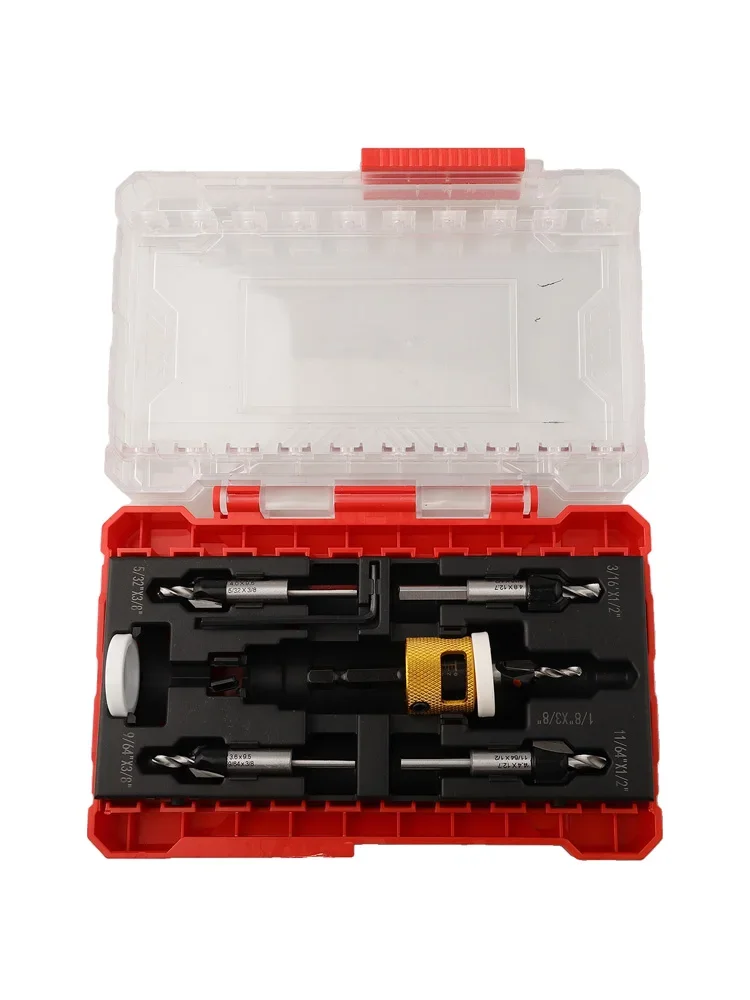 Per la lavorazione del legno per tavole di plastica Set di trapani da 5 pezzi Set di punte da trapano compatte con arresto di profondità regolabile per utensili in legno