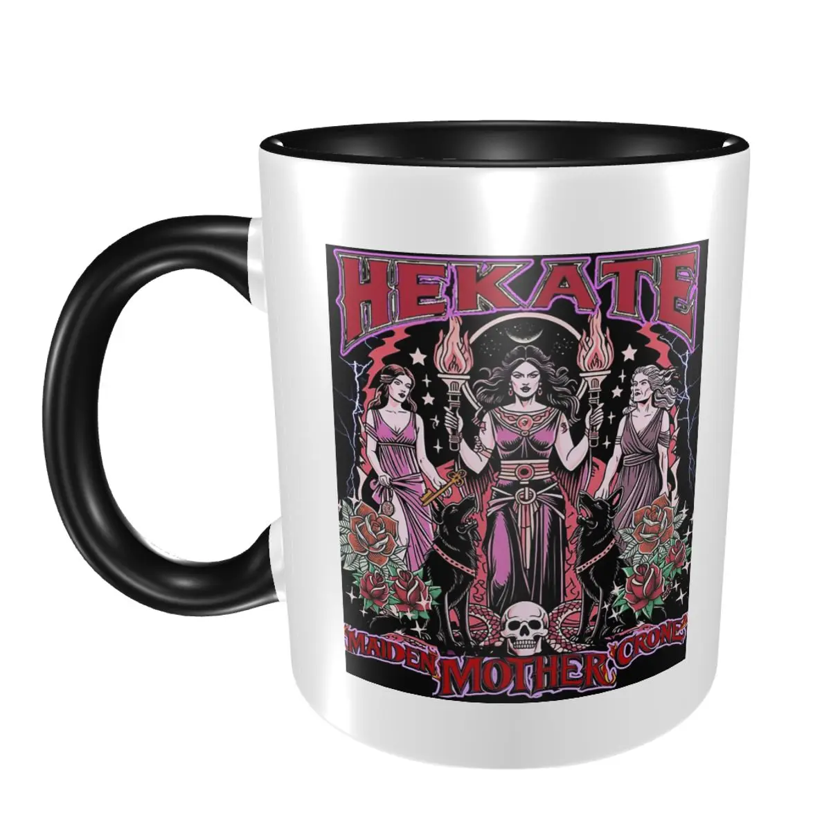 Hekate Triple Goddess Goth Occult Halloween Witch Mug Funny Ceramic Coffee Cups Tea Mugs Milk Cup Drinkware Gifts for Friends
